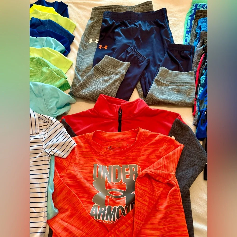 UNDER ARMOUR : Toddler Boy 3T 30pc Lot Shorts Shirts Activewear Bundle - Picture 5 of 16